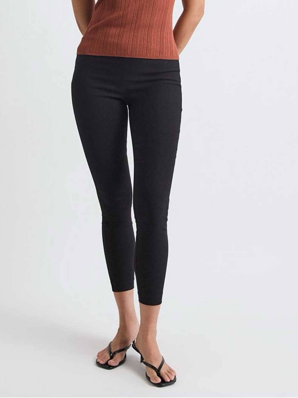 RW&CO Camber & Grace Black Cropped Pull On Work Pants Leggings XL